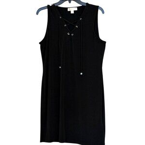 Michael Michael Kors Women's Lace Up Front Dress Black Size M